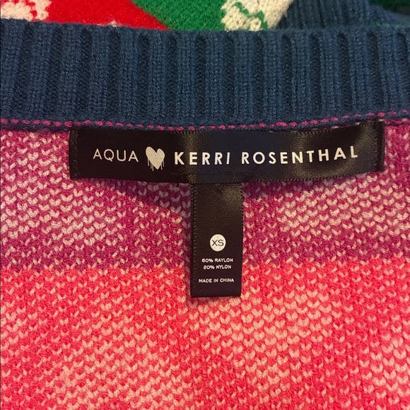 Kerri Rosenthal x Aqua Rainbow Heart Grandpa Button-Down Cardigan - Picture 8 of 12